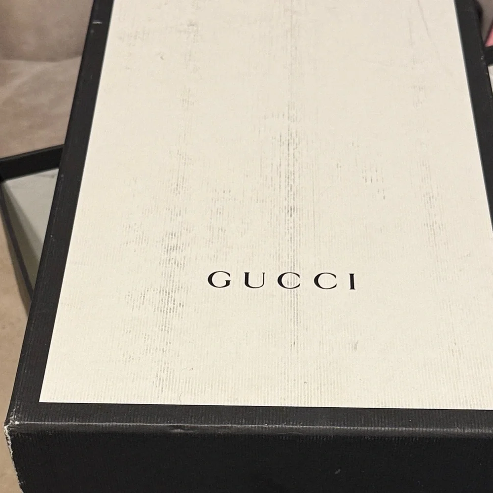 Gucci Women's Yoko Snake Black and Red Leather Loafers - Picture 7 of 8